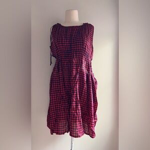 Caron Callahan Goa Gingham Print Cutout Tie Dress S